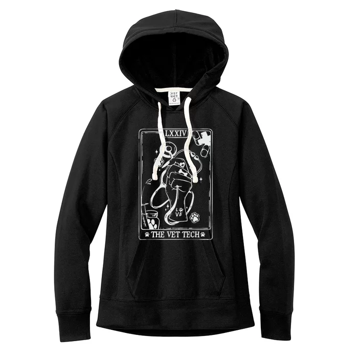 The Vet Tech Tarot Card Funny Veterinary Tech Women's Fleece Hoodie