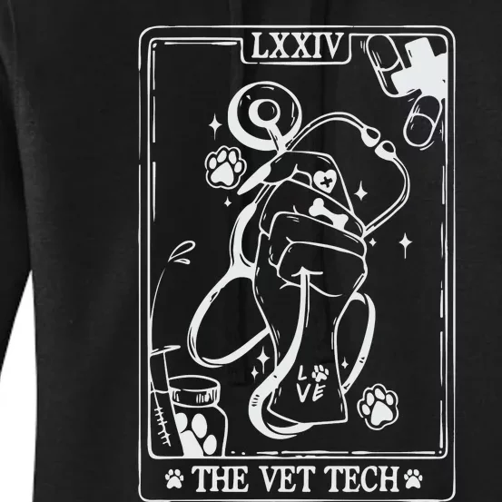 The Vet Tech Tarot Card Funny Veterinary Tech Women's Pullover Hoodie