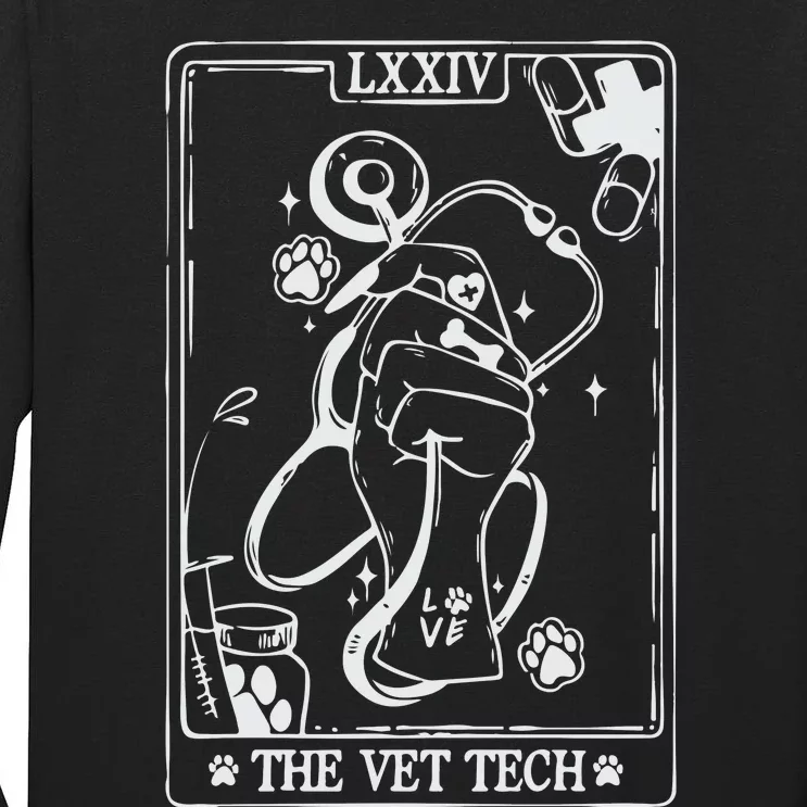 The Vet Tech Tarot Card Funny Veterinary Tech Tall Long Sleeve T-Shirt