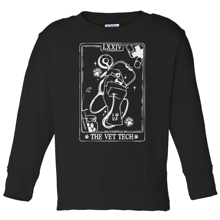 The Vet Tech Tarot Card Funny Veterinary Tech Toddler Long Sleeve Shirt