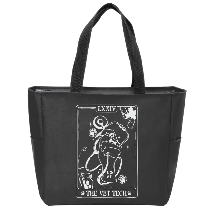 The Vet Tech Tarot Card Funny Veterinary Tech Zip Tote Bag