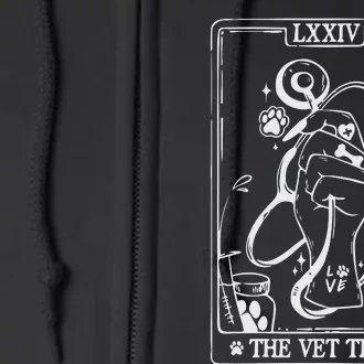 The Vet Tech Tarot Card Funny Veterinary Tech Full Zip Hoodie