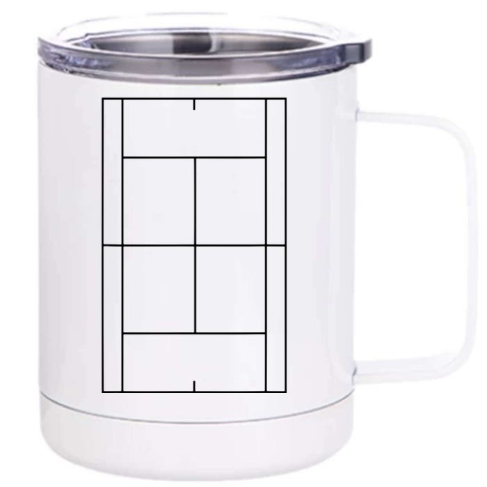 Tennis Vintage Tennis Court Tennis Player Gift Front & Back 12oz Stainless Steel Tumbler Cup