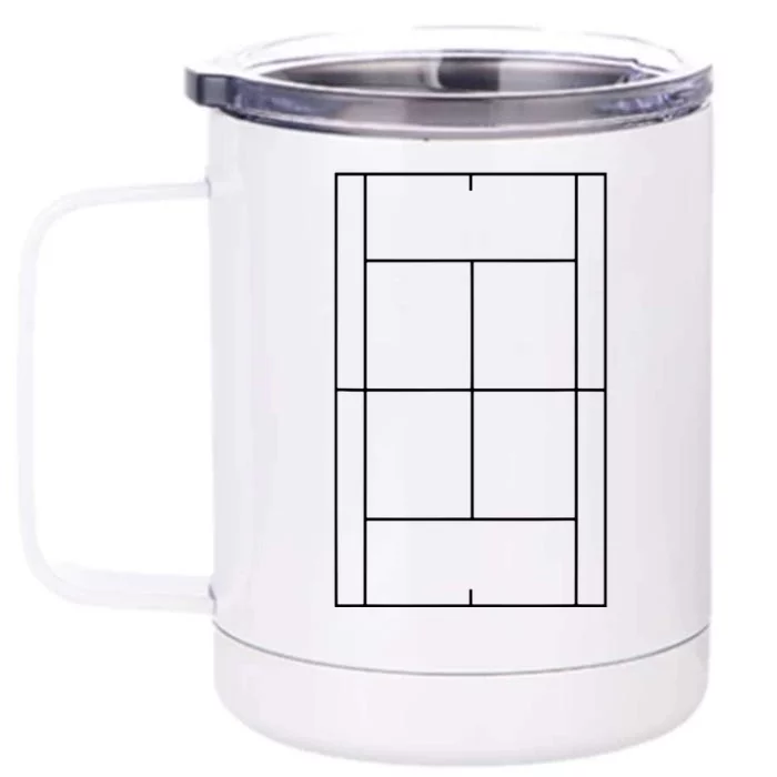 Tennis Vintage Tennis Court Tennis Player Gift Front & Back 12oz Stainless Steel Tumbler Cup