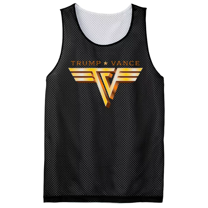 Trump Vance Tv Rocker Gold Logo Vintage Trump Vance 2024 Mesh Reversible Basketball Jersey Tank