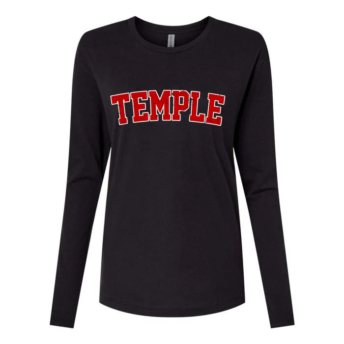 Temple Vintage Texas Sports Design Womens Cotton Relaxed Long Sleeve T-Shirt