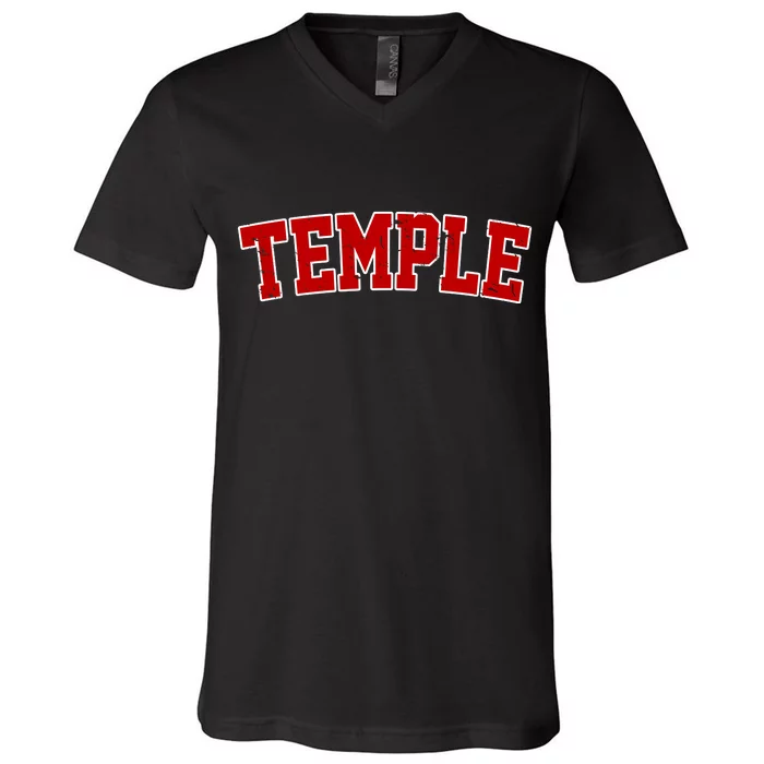 Temple Vintage Texas Sports Design V-Neck T-Shirt