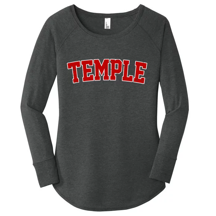 Temple Vintage Texas Sports Design Women's Perfect Tri Tunic Long Sleeve Shirt