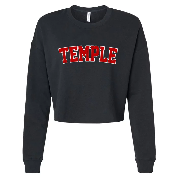 Temple Vintage Texas Sports Design Cropped Pullover Crew