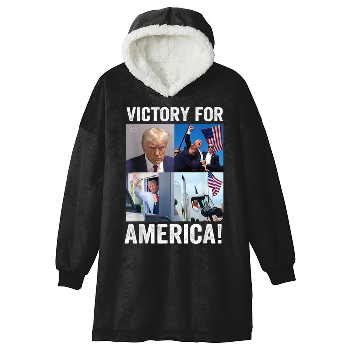 Trump Victory Trump Wins 2024 Election President Celebration Hooded Wearable Blanket