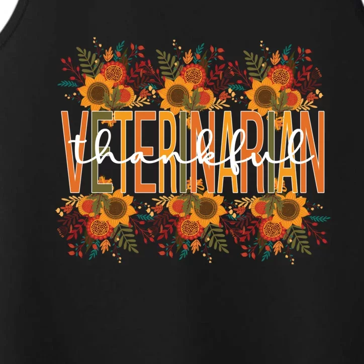 Thankful Veterinarian Thanksgiving Doctor Veterinarian Great Gift Performance Tank