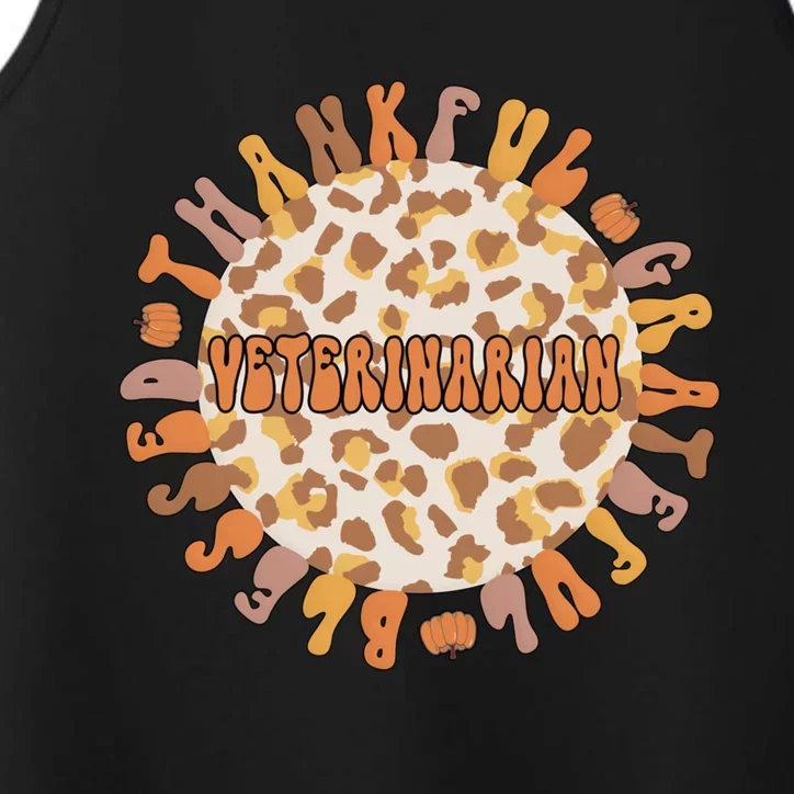 Thankful Veterinarian Thanksgiving Doctor Veterinarian Gift Performance Tank