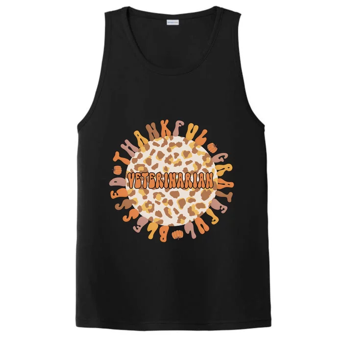 Thankful Veterinarian Thanksgiving Doctor Veterinarian Gift Performance Tank