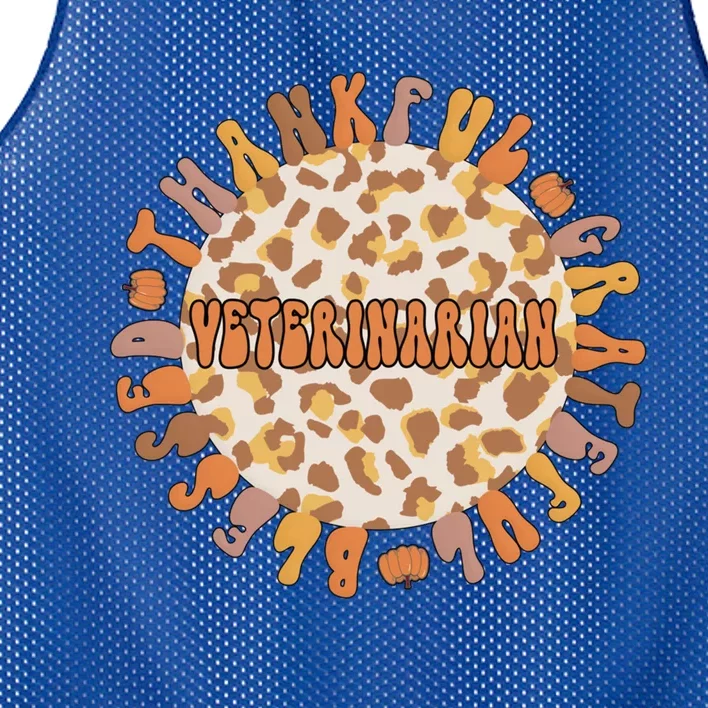 Thankful Veterinarian Thanksgiving Doctor Veterinarian Gift Mesh Reversible Basketball Jersey Tank