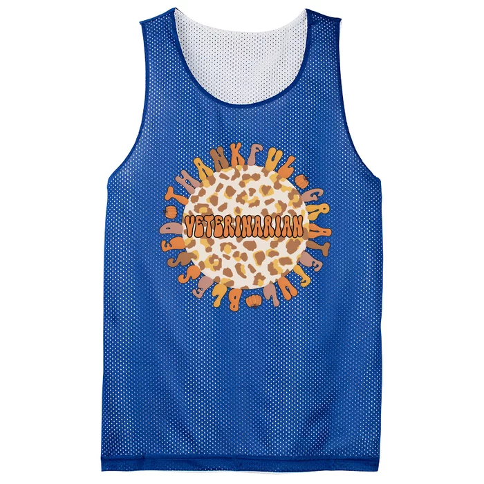 Thankful Veterinarian Thanksgiving Doctor Veterinarian Gift Mesh Reversible Basketball Jersey Tank