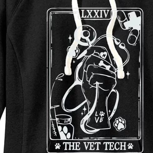 The Vet Tech Tarot Card Funny Veterinary Tech Women's Fleece Hoodie