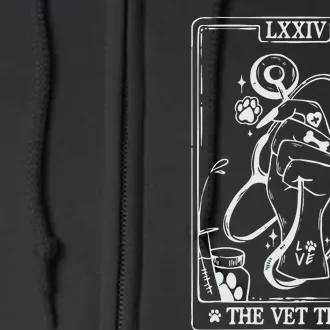 The Vet Tech Tarot Card Funny Veterinary Tech Full Zip Hoodie