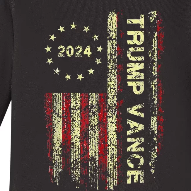 Trumpmania Vance Trump Vance 2024 Take America Back Baby Long Sleeve Bodysuit