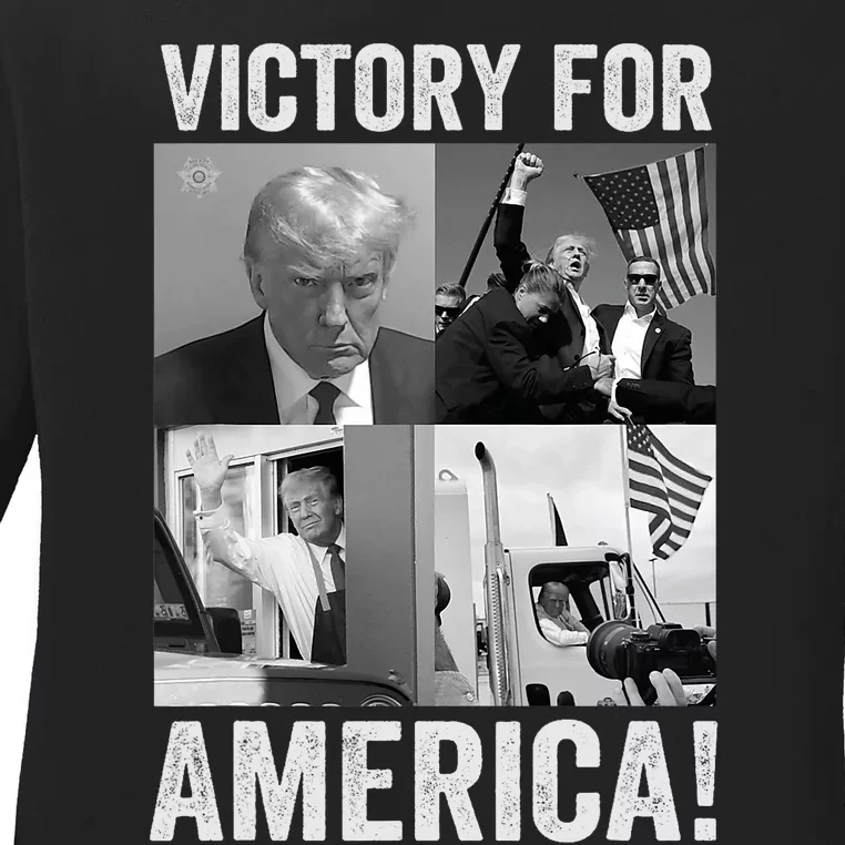 Trump Victory Trump Wins 2024 Election President Celebration 47th President Ladies Long Sleeve Shirt