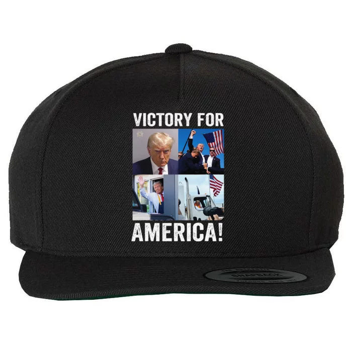 Trump Victory Trump Wins 2024 Election President Celebration Wool Snapback Cap