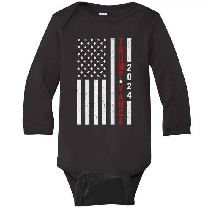 Trump Vance Take America Back Retro Vintage Trump Vance 2024 Premium Baby Long Sleeve Bodysuit