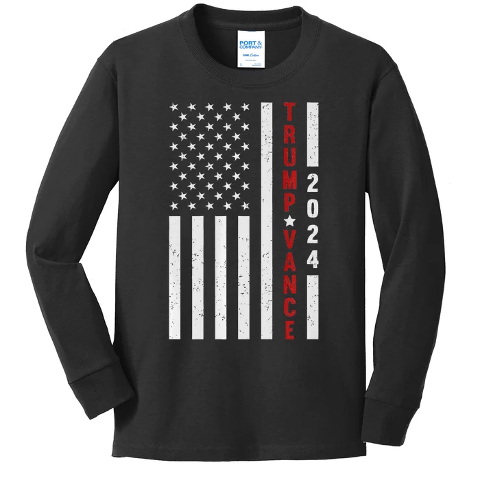 Trump Vance Take America Back Retro Vintage Trump Vance 2024 Premium Kids Long Sleeve Shirt