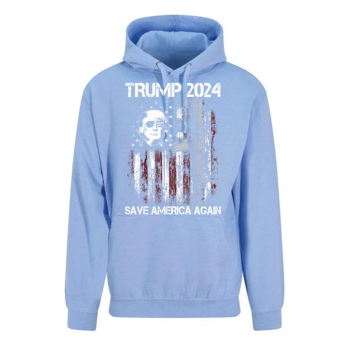 Trump Vintage Usa Flag 2024 President Election Unisex Surf Hoodie