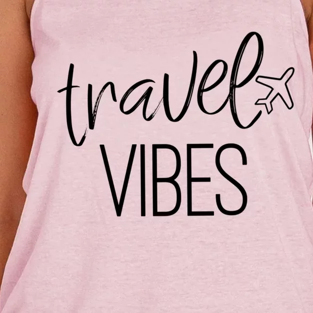 Travel Vibes Vacay Mode Wanderlust Gift Women's Knotted Racerback Tank