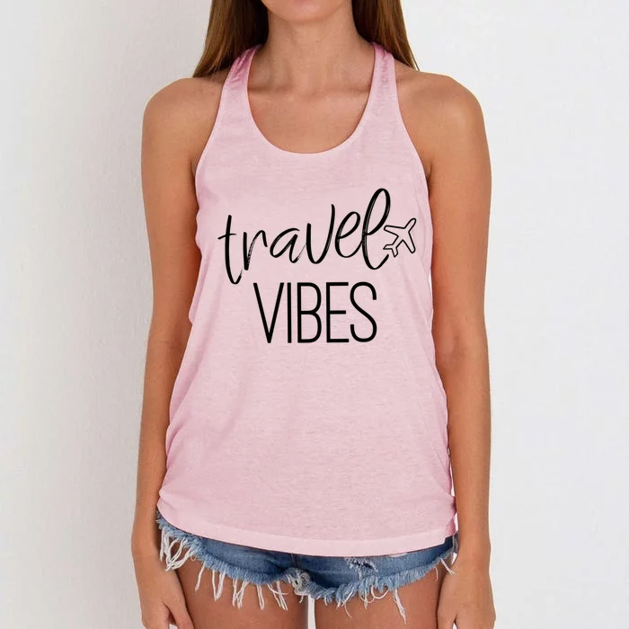 Travel Vibes Vacay Mode Wanderlust Gift Women's Knotted Racerback Tank