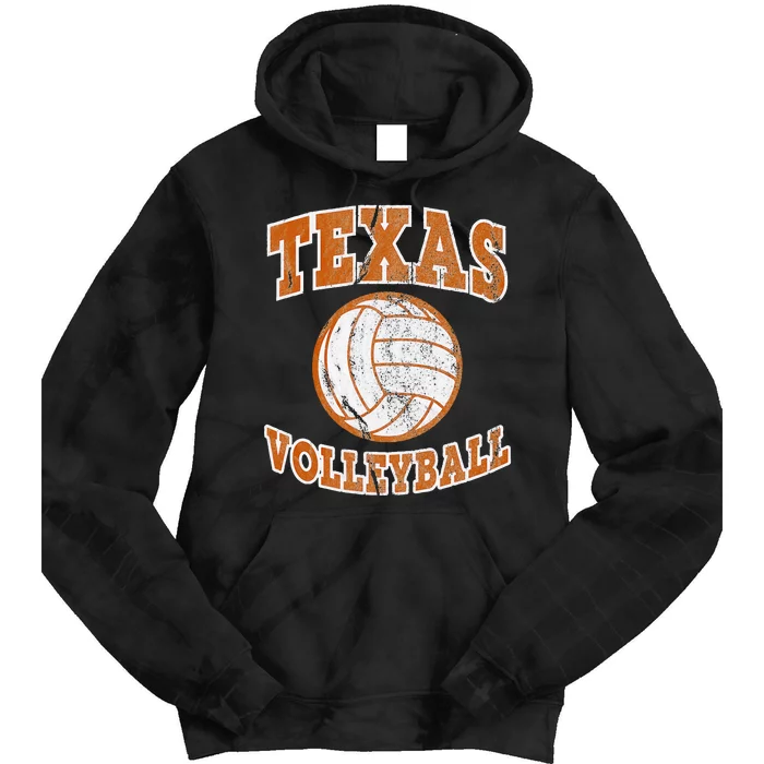 Texas Volleyball Vintage Distressed Tie Dye Hoodie