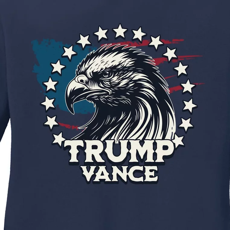 Trump Vance Victory Eagle Ladies Long Sleeve Shirt