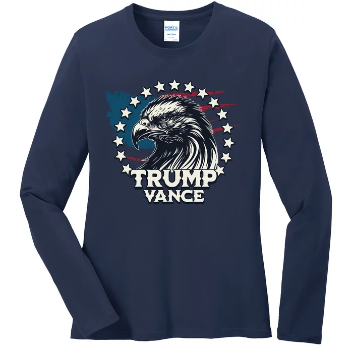 Trump Vance Victory Eagle Ladies Long Sleeve Shirt