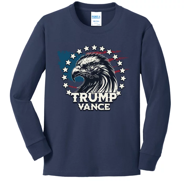 Trump Vance Victory Eagle Kids Long Sleeve Shirt