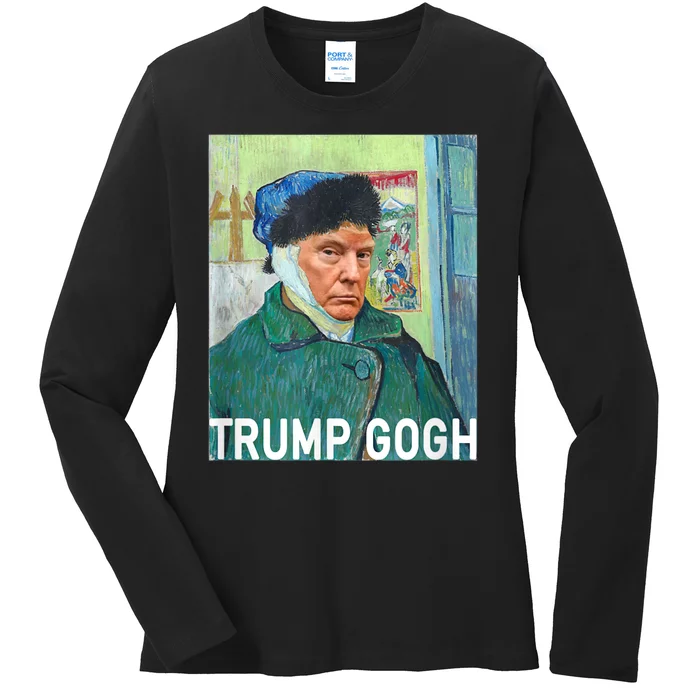 Trump Vincent Van Gogh Funny 2024 Ladies Long Sleeve Shirt