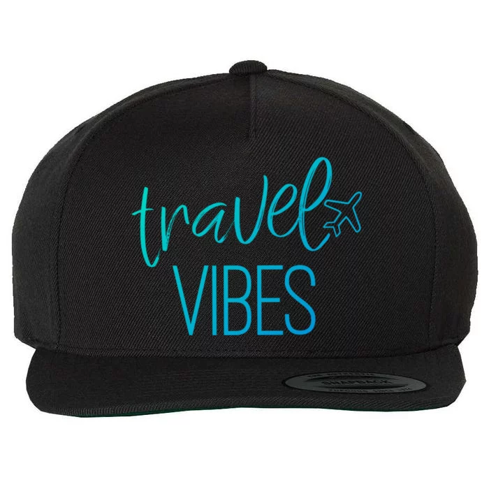 Travel Vibes Vacay Mode Wanderlust Gift Wool Snapback Cap