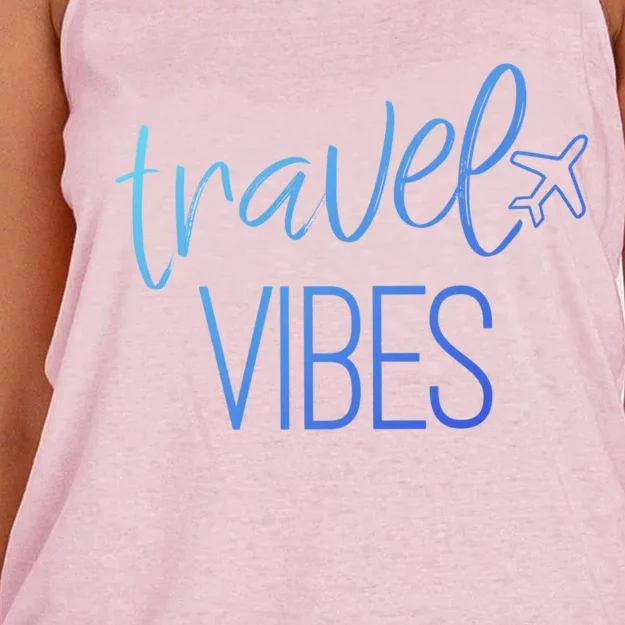 Travel Vibes Vacay Mode Wanderlust Gift Women's Knotted Racerback Tank