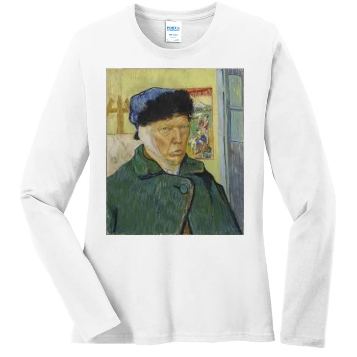 Trump Vincent Van Gogh Funny 2024 Ladies Long Sleeve Shirt