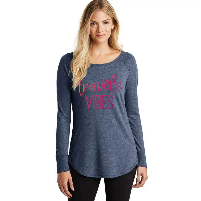 Travel Vibes Vacay Mode Wanderlust Gift Women's Perfect Tri Tunic Long Sleeve Shirt