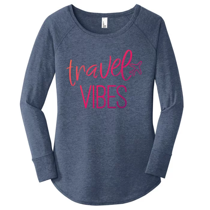 Travel Vibes Vacay Mode Wanderlust Gift Women's Perfect Tri Tunic Long Sleeve Shirt