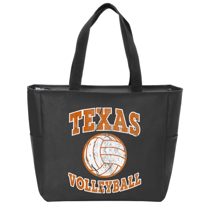 Texas Volleyball Vintage distressed Zip Tote Bag