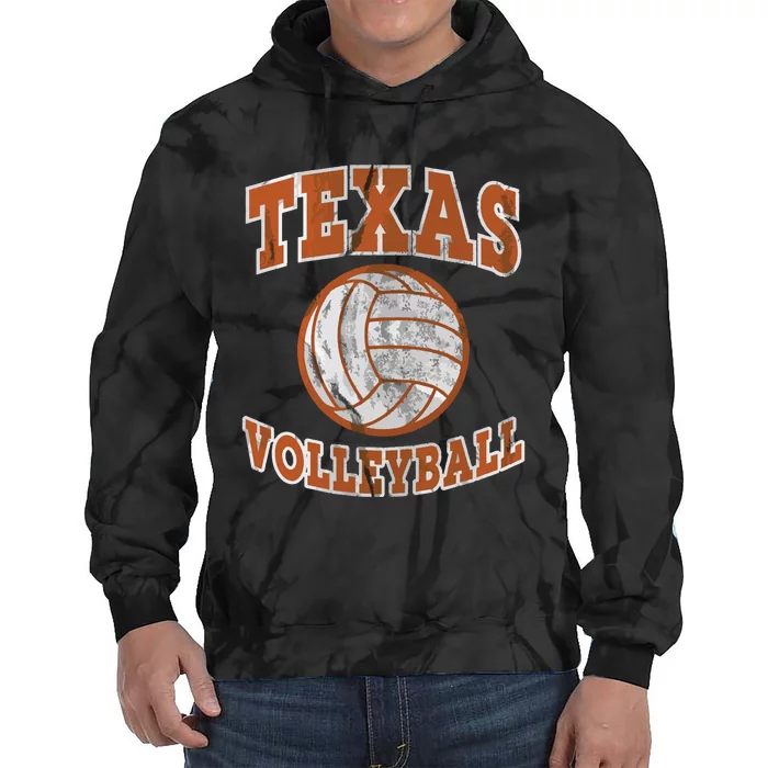 Texas Volleyball Vintage Distressed Tie Dye Hoodie