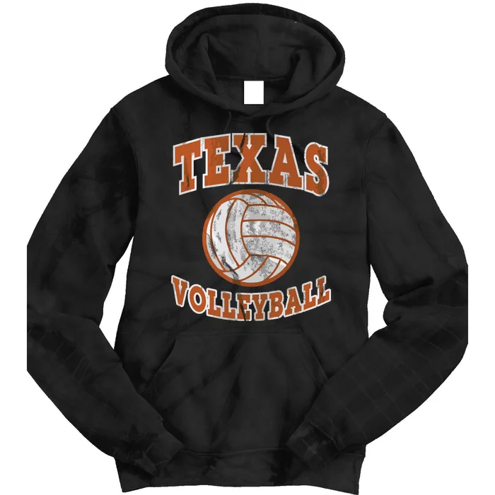 Texas Volleyball Vintage Distressed Tie Dye Hoodie