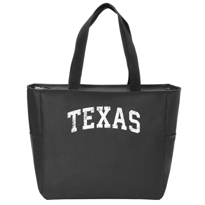 Texas Vintage Varsity Sports Text Zip Tote Bag