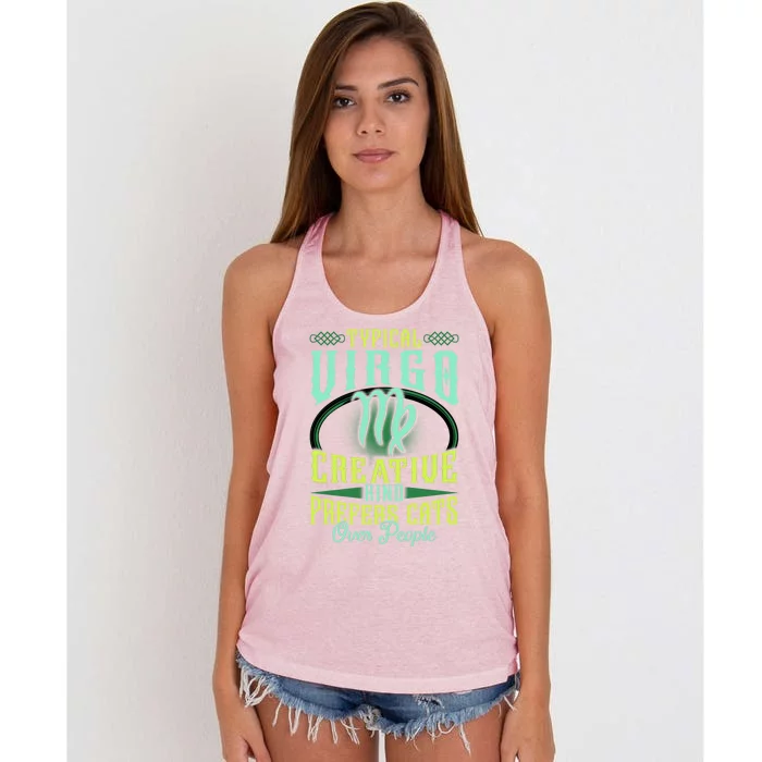 Typical Virgo Virgo Horoscope Astrology Funny Virgo Gift Women's Knotted Racerback Tank