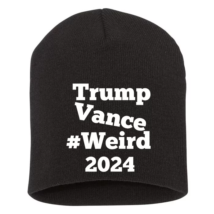 Trump Vance Weird Creepy 2024 Short Acrylic Beanie