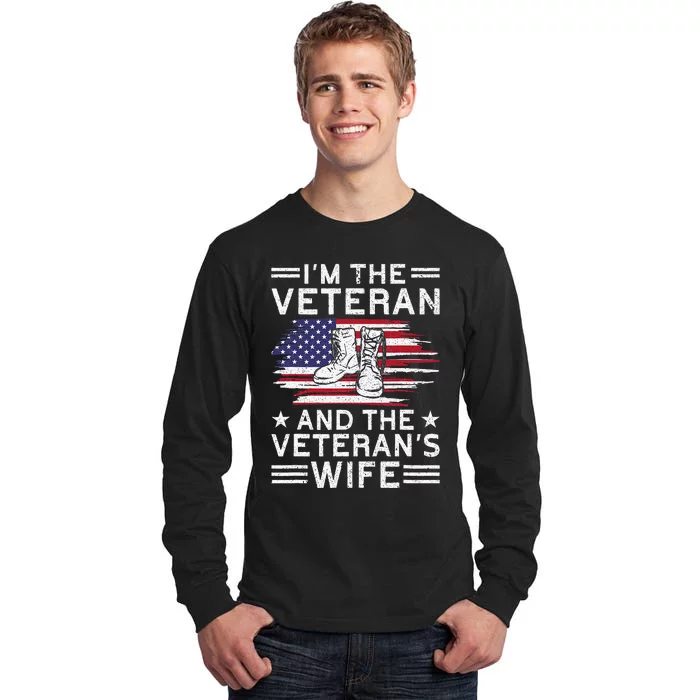 The Veterans Wife Proud American Veteran Wife Tall Long Sleeve T-Shirt