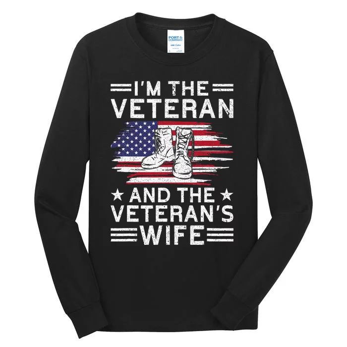 The Veterans Wife Proud American Veteran Wife Tall Long Sleeve T-Shirt