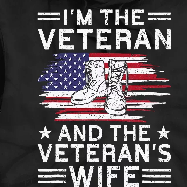 The Veterans Wife Proud American Veteran Wife Tie Dye Hoodie