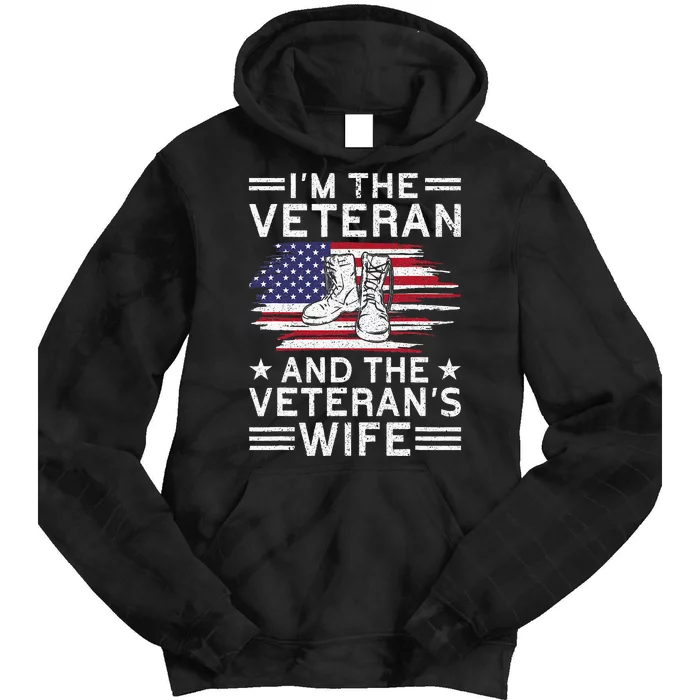 The Veterans Wife Proud American Veteran Wife Tie Dye Hoodie