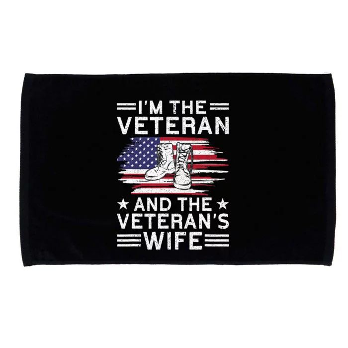 The Veterans Wife Proud American Veteran Wife Microfiber Hand Towel